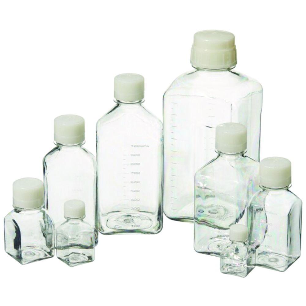 Thermo Nalgene Media Square Bottles, 125 mL, PETG with Cover, Sterile, Pack of 96

