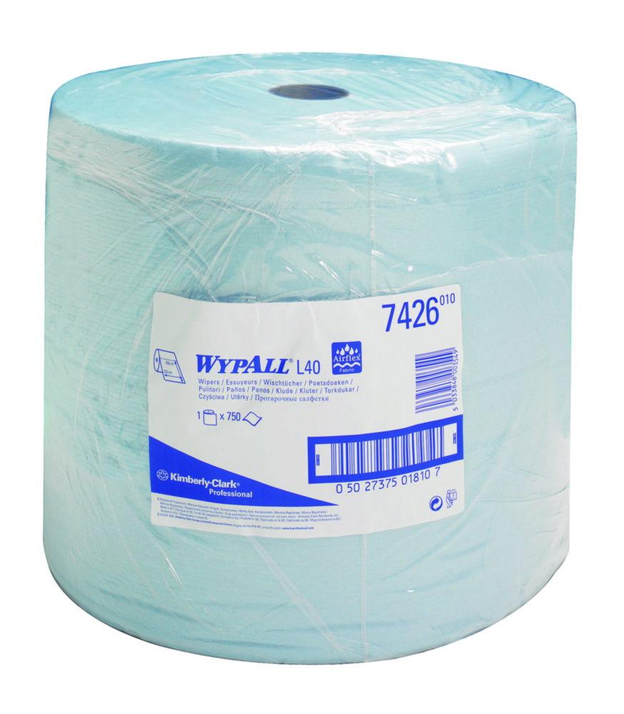 Kimberly-Clark WypAll L30 Ultra+ Wipes (38 x 37 cm), Blue, Airflex Material, Perforated Jumbo Roll of 670 Wipes​