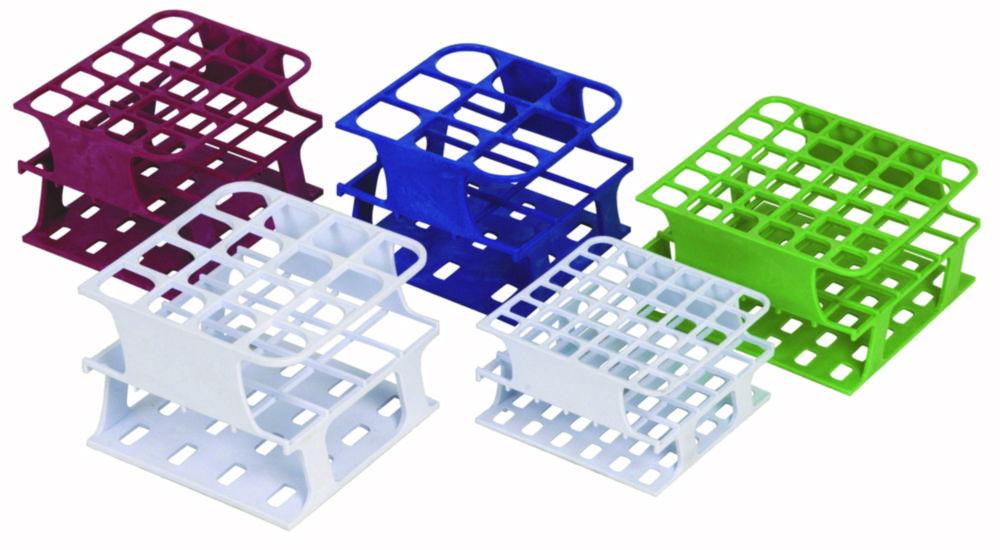 Heathrow Scientific Test Tube Rack OneRack for 20 Tubes of 20mm Ø, Green POM, 100x127x83mm