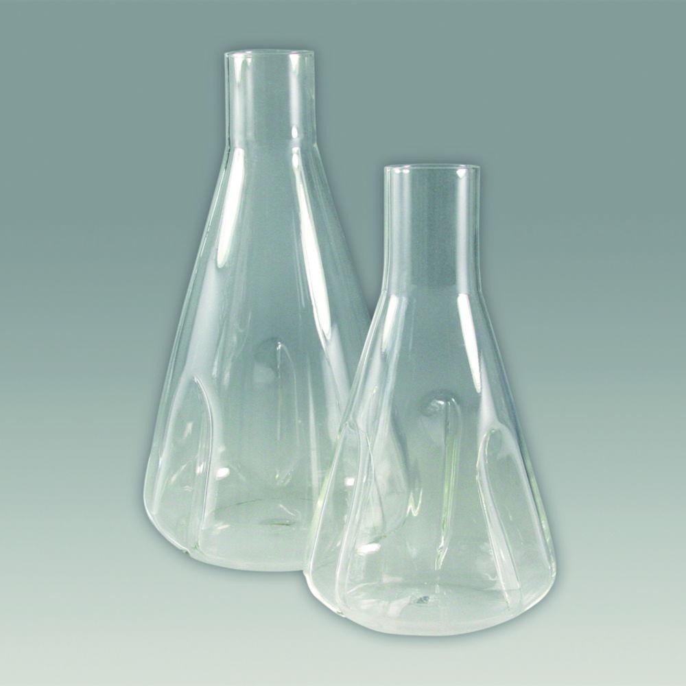 Witeg 250 mL Three-Baffle Flask, Straight Neck for Metal Caps, Flask Ø 85 mm, Height 145 mm, Neck Ø 38 mm
