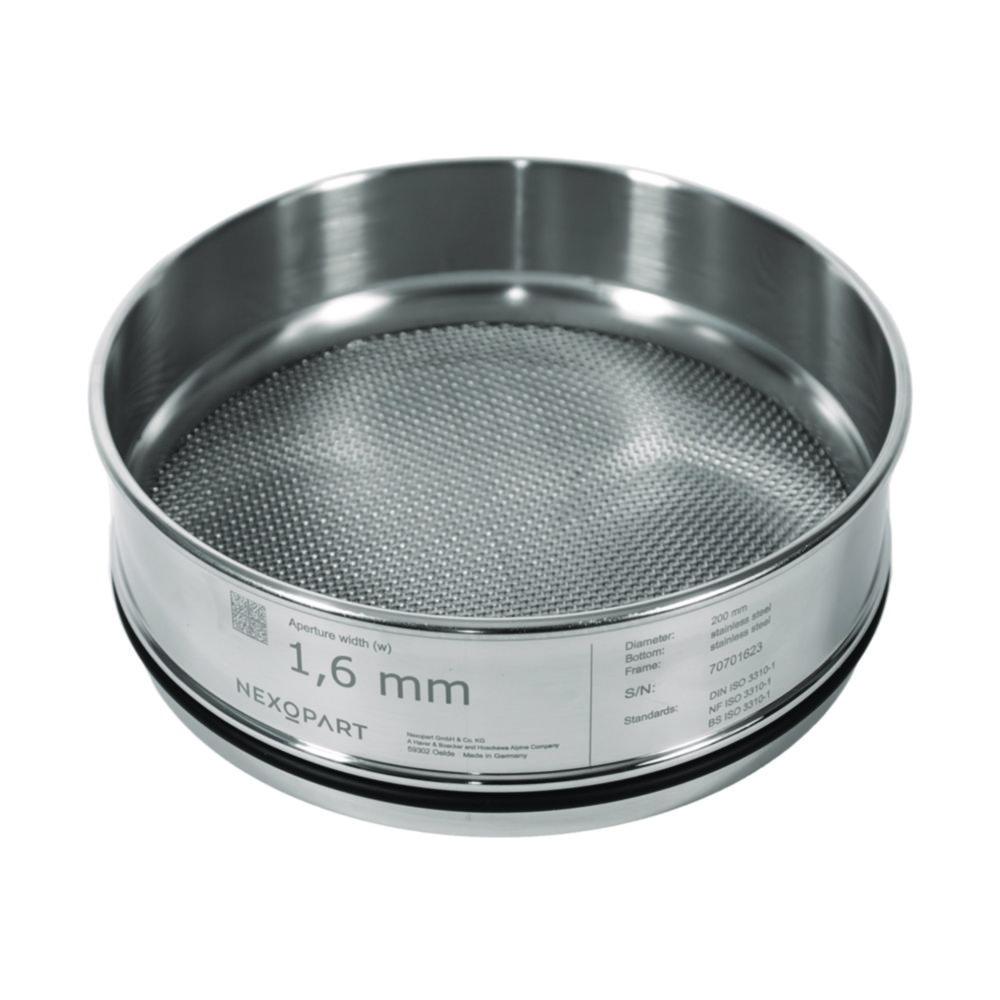 Analytical sieve 200 x 50 mm 38 µm Mw., with stainless steel frame