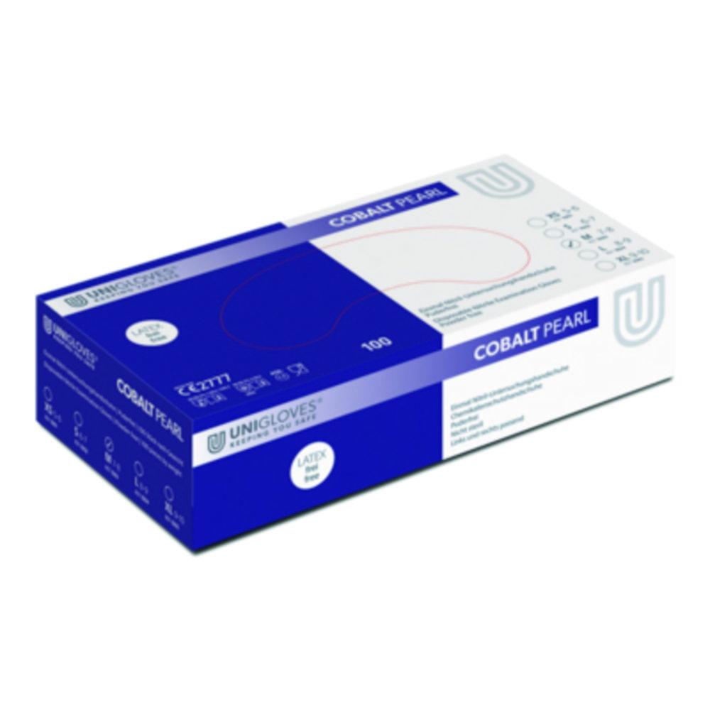 Unigloves Nitrile Gloves Cobalt Pearl Size L (9) Cobalt,latex/powder Free,Non Sterile,Rolling Edges Micro-Roughened Finger Tips, Pack of 100